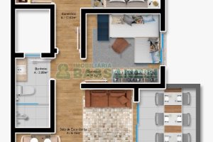 Apartamento com 52m², 2 dormitórios, 1 vaga, no bairro Planalto em Caxias do Sul para Comprar