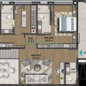Apartamento com 108m², 3 dormitórios, 2 vagas, no bairro Rio Branco em Caxias do Sul para Comprar