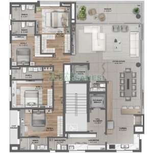 Apartamento com 199m², 3 dormitórios, 4 vagas, no bairro Exposição em Caxias do Sul para Comprar