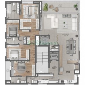 Apartamento com 199m², 3 dormitórios, 4 vagas, no bairro Exposição em Caxias do Sul para Comprar