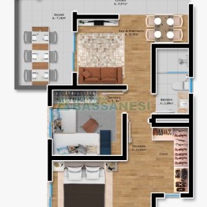 Apartamento com 52m², 2 dormitórios, 1 vaga, no bairro Planalto em Caxias do Sul para Comprar