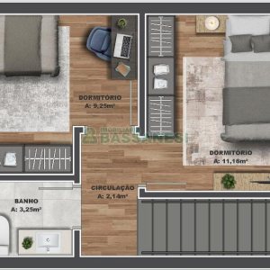 Sobrado com 114m², 2 dormitórios, 1 vaga, no bairro São Virgílio em Caxias do Sul para Comprar