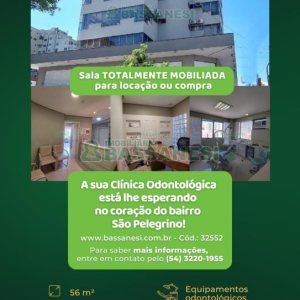 Sala Mobiliada com 56m², 1 vaga, no bairro São Pelegrino em Caxias do Sul para Alugar ou Comprar