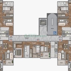 Apartamento com 57m², 2 dormitórios, 1 vaga, no bairro Cinqüentenário em Caxias do Sul para Comprar