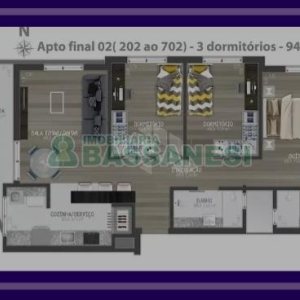 Apartamento com 94m², 3 dormitórios, 2 vagas, no bairro Jardim América em Caxias do Sul para Comprar