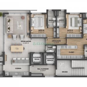 Apartamento com 171m², 3 dormitórios, 3 vagas, no bairro Exposição em Caxias do Sul para Comprar
