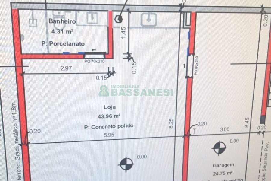 Loja com 44m², no bairro São Pelegrino em Caxias do Sul para Alugar