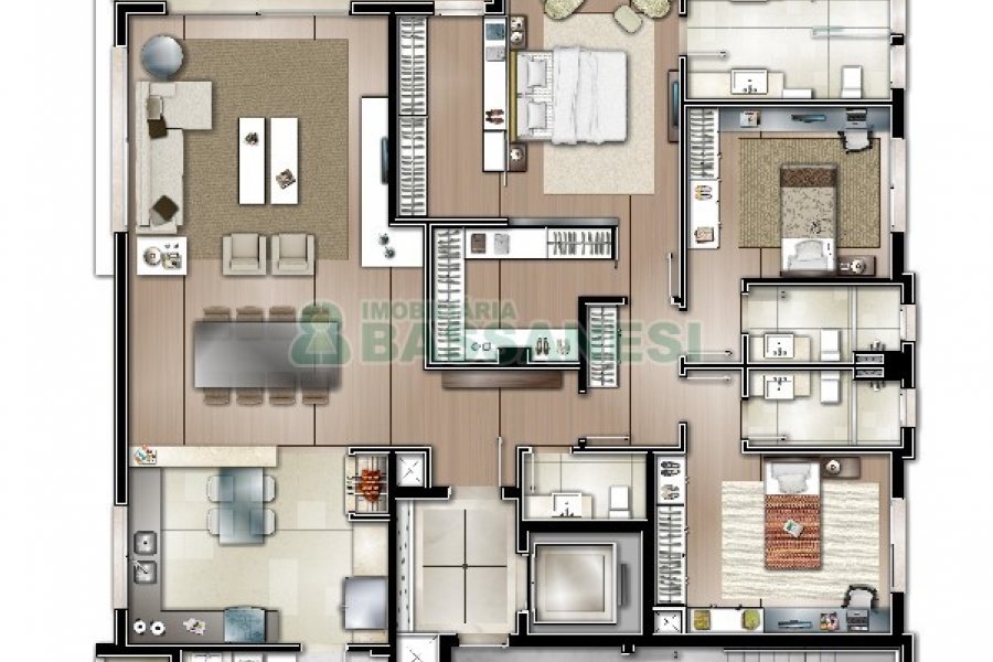 Apartamento com 206m², 3 dormitórios, 4 vagas, no bairro Panazzolo em Caxias do Sul para Comprar