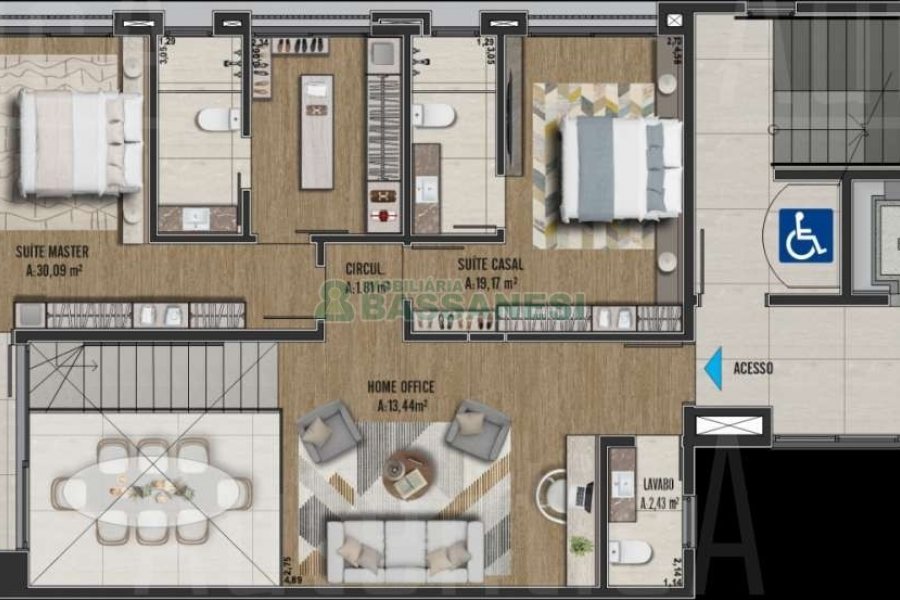 Apartamento com 108m², 3 dormitórios, 2 vagas, no bairro Rio Branco em Caxias do Sul para Comprar