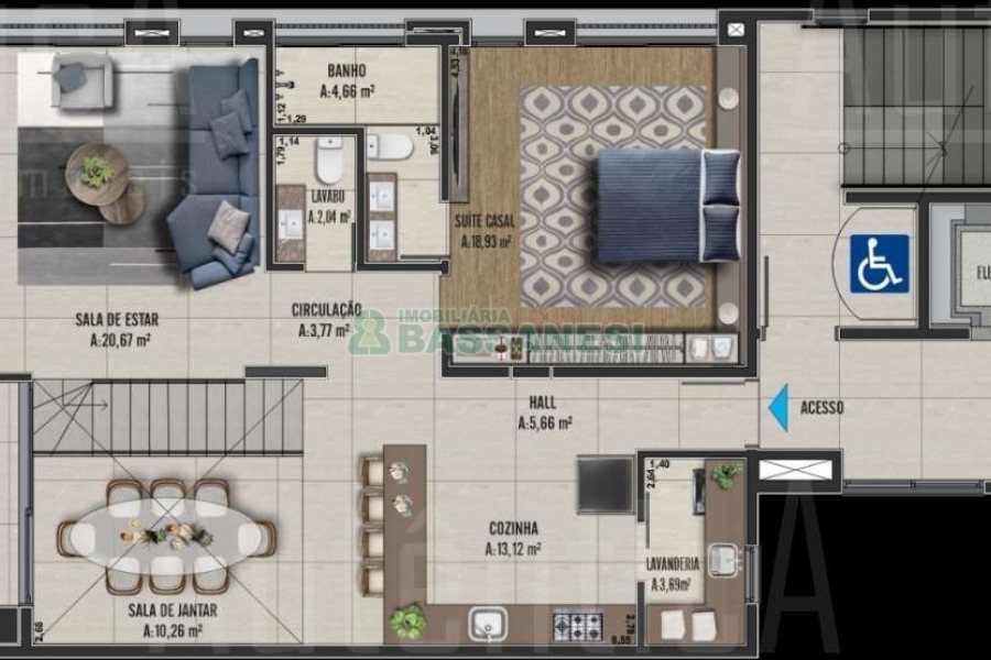Apartamento com 108m², 3 dormitórios, 2 vagas, no bairro Rio Branco em Caxias do Sul para Comprar