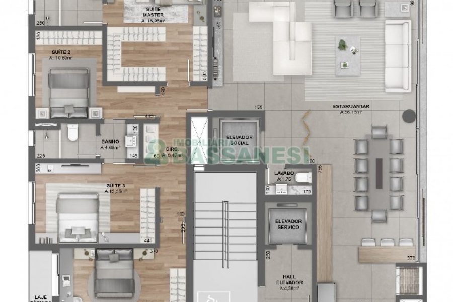 Apartamento com 199m², 3 dormitórios, 4 vagas, no bairro Exposição em Caxias do Sul para Comprar
