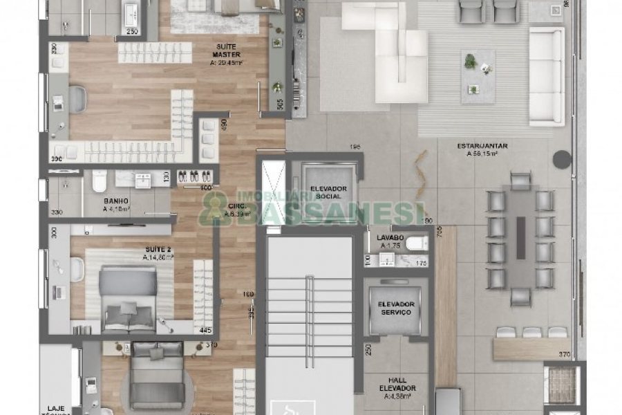Apartamento com 199m², 3 dormitórios, 4 vagas, no bairro Exposição em Caxias do Sul para Comprar