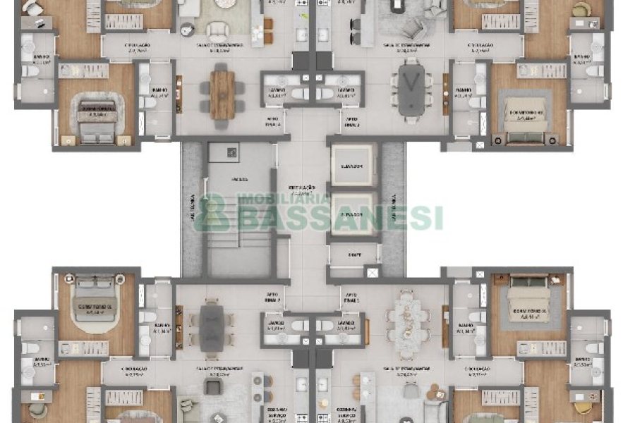 Apartamento com 106m², 3 dormitórios, 2 vagas, no bairro Panazzolo em Caxias do Sul para Comprar