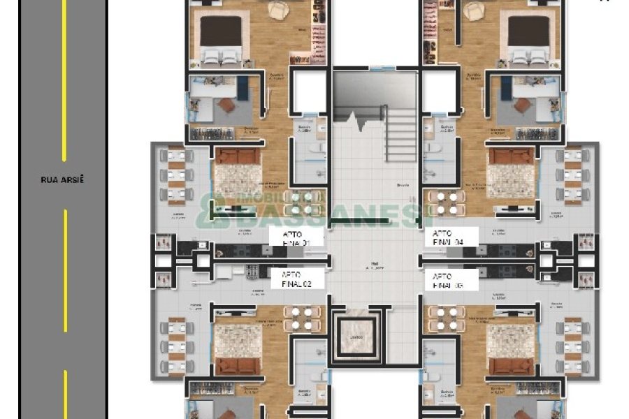 Apartamento com 52m², 2 dormitórios, 1 vaga, no bairro Planalto em Caxias do Sul para Comprar