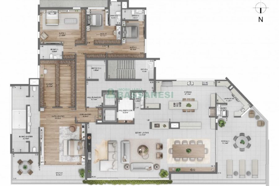 Apartamento com 272m², 3 dormitórios, no bairro Exposição em Caxias do Sul para Comprar