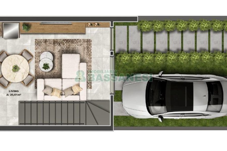 Sobrado com 114m², 2 dormitórios, 1 vaga, no bairro São Virgílio em Caxias do Sul para Comprar