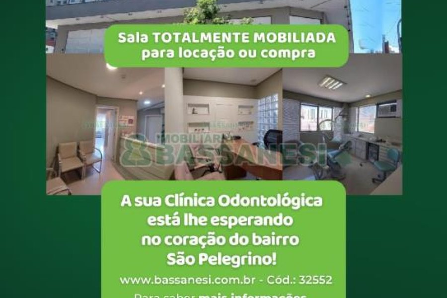 Sala Mobiliada com 56m², 1 vaga, no bairro São Pelegrino em Caxias do Sul para Alugar ou Comprar