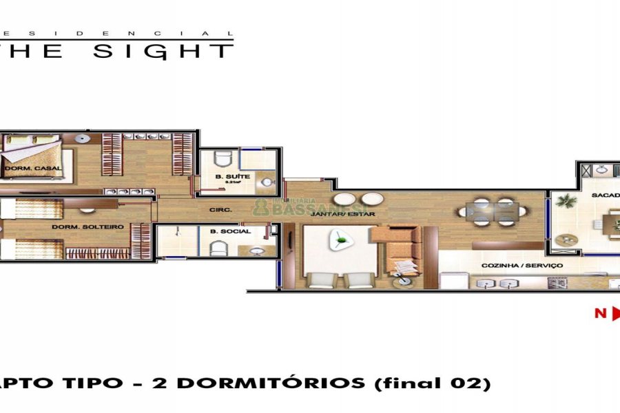 Apartamento com 86m², 2 dormitórios, 2 vagas, no bairro Sanvitto em Caxias do Sul para Comprar
