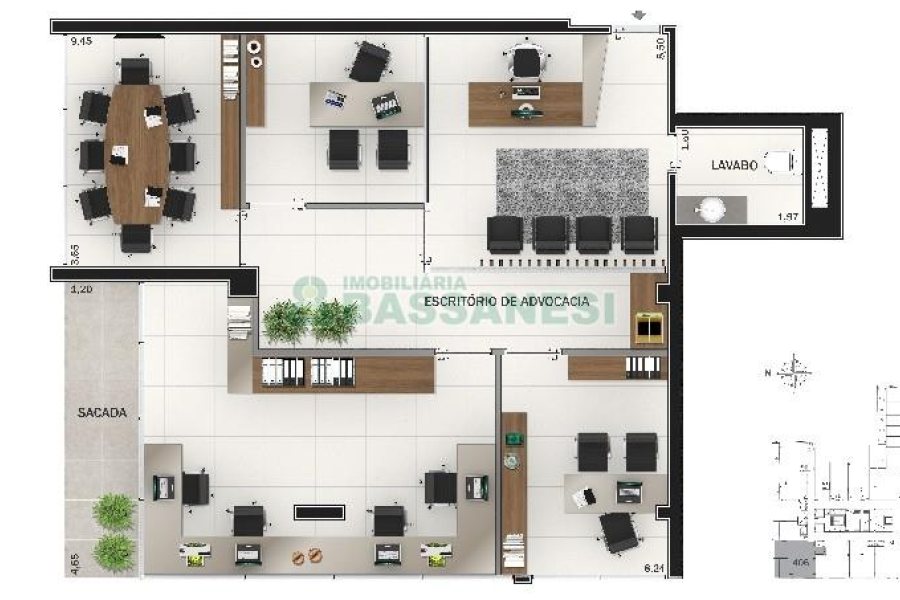 Sala com 34m², 1 vaga, no bairro Exposição em Caxias do Sul para Alugar ou Comprar