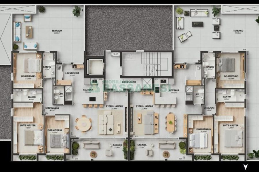 Apartamento com 128m², 3 dormitórios, 2 vagas, no bairro Exposição em Caxias do Sul para Comprar