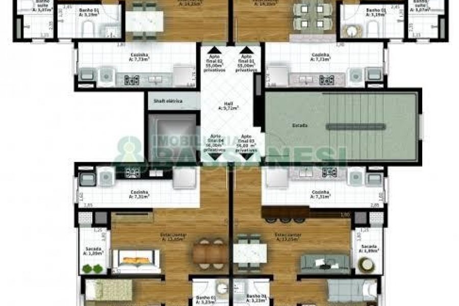 Apartamento com 70m², 2 dormitórios, 1 vaga, no bairro Santa Catarina em Caxias do Sul para Comprar