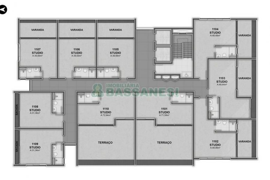 Kitinete com 72m², 1 dormitório, no bairro Centro em Caxias do Sul para Comprar